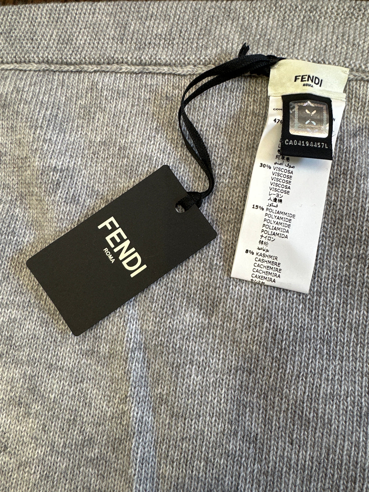Fendi Designer-Strickdecke Grau 79 x 79 cm Ansicht 4