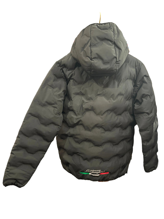Lamborghini Designer-Wendejacke Unisex, 14 Jahre / 164 cm, Schwarz/Neongelb, Rückansicht