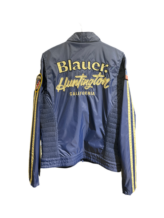 Blauer Designer Jacke Unisex 14J/164cm Blau Rückansicht