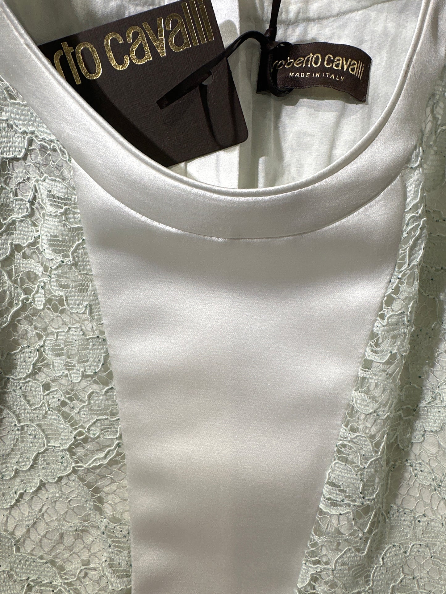 Roberto Cavalli Spitzenkleid Mädchen 12-14J Mintgrün Etikett