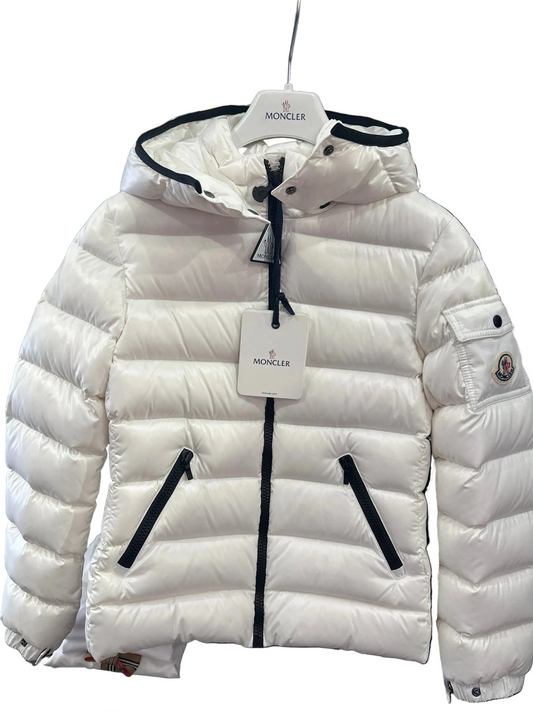 Moncler Designer-Daunenjacke Mädchen Weiß Größe 10 Jahre Vorderansicht