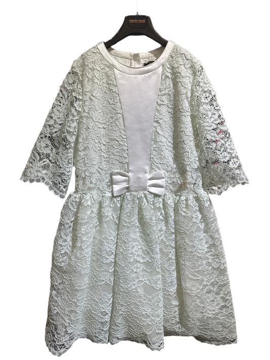 Roberto Cavalli Spitzenkleid Mädchen 12-14J Mintgrün Vorderansicht