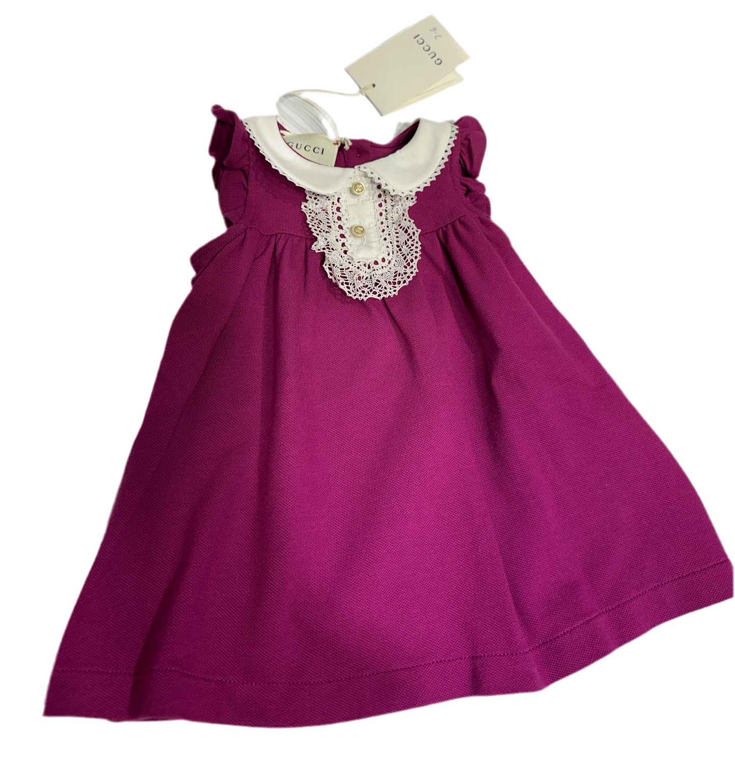 Gucci Babykleid Mädchen 3-6M 62-68cm Fuchsia Vorderansicht