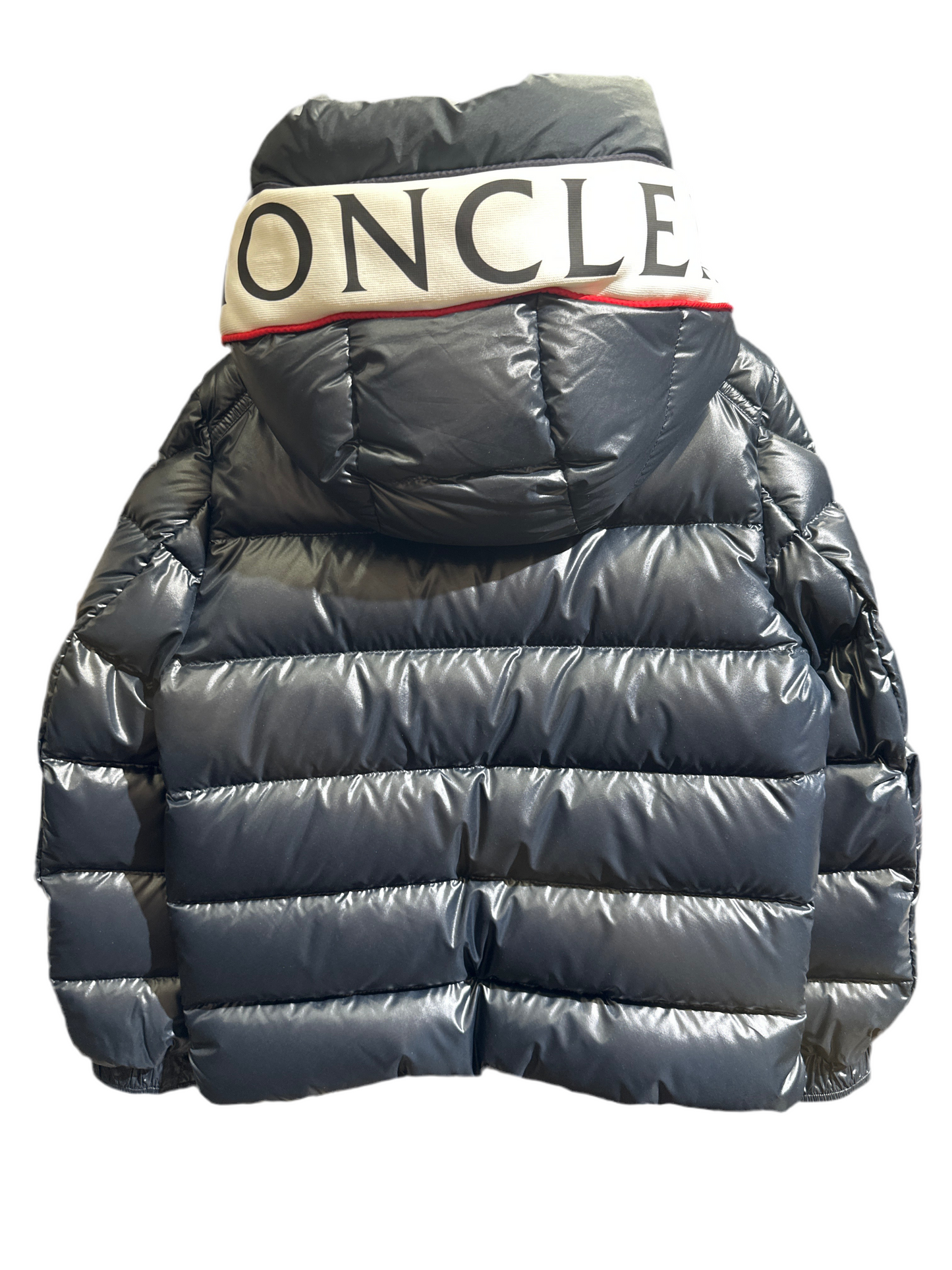 Moncler Daunenjacke Unisex 12J 152cm Dunkelblau/Schwarz Rückansicht