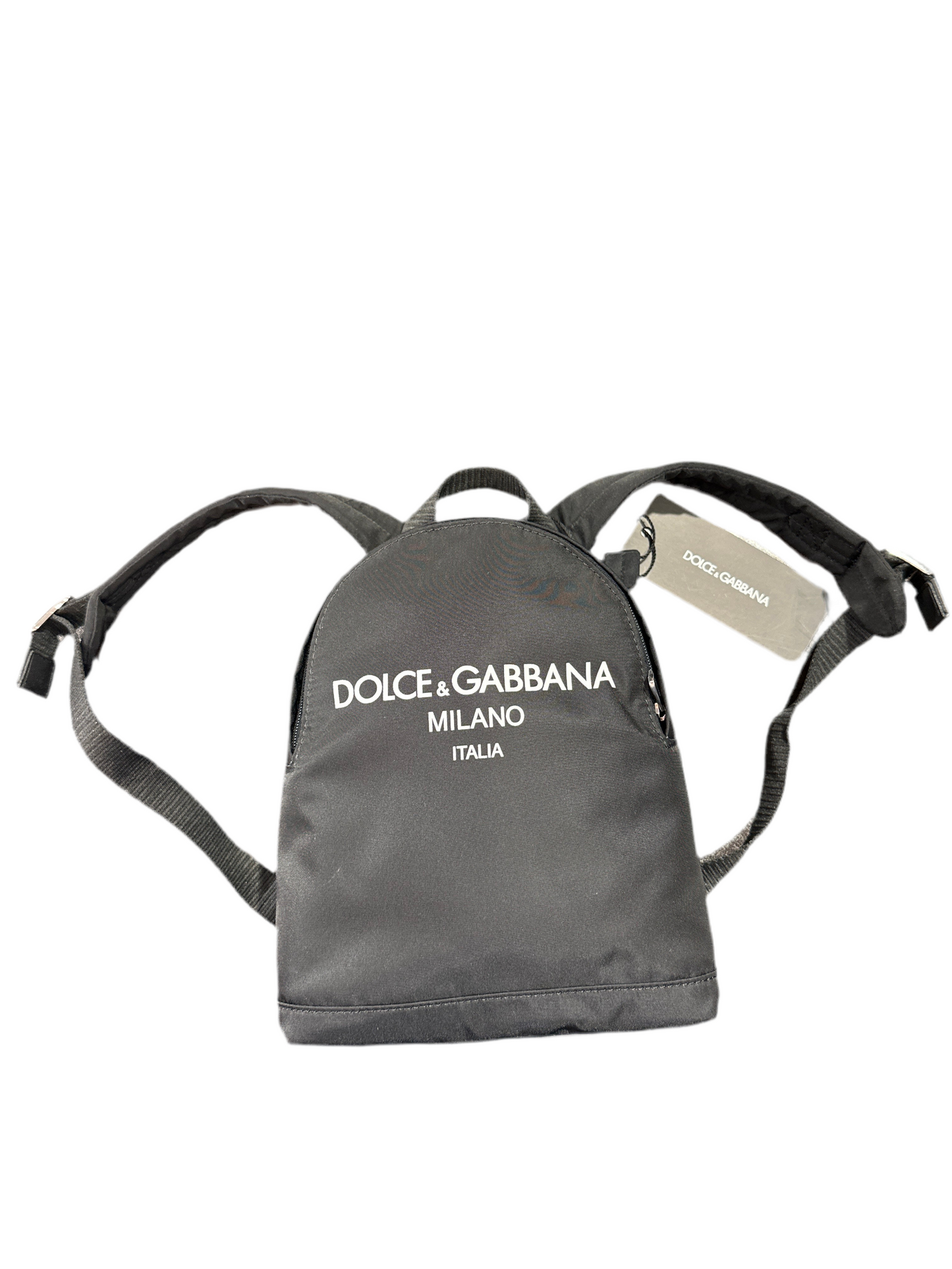 Dolce&Gabbana Designer Rucksack Unisex 22x18cm Schwarz Vorderansicht