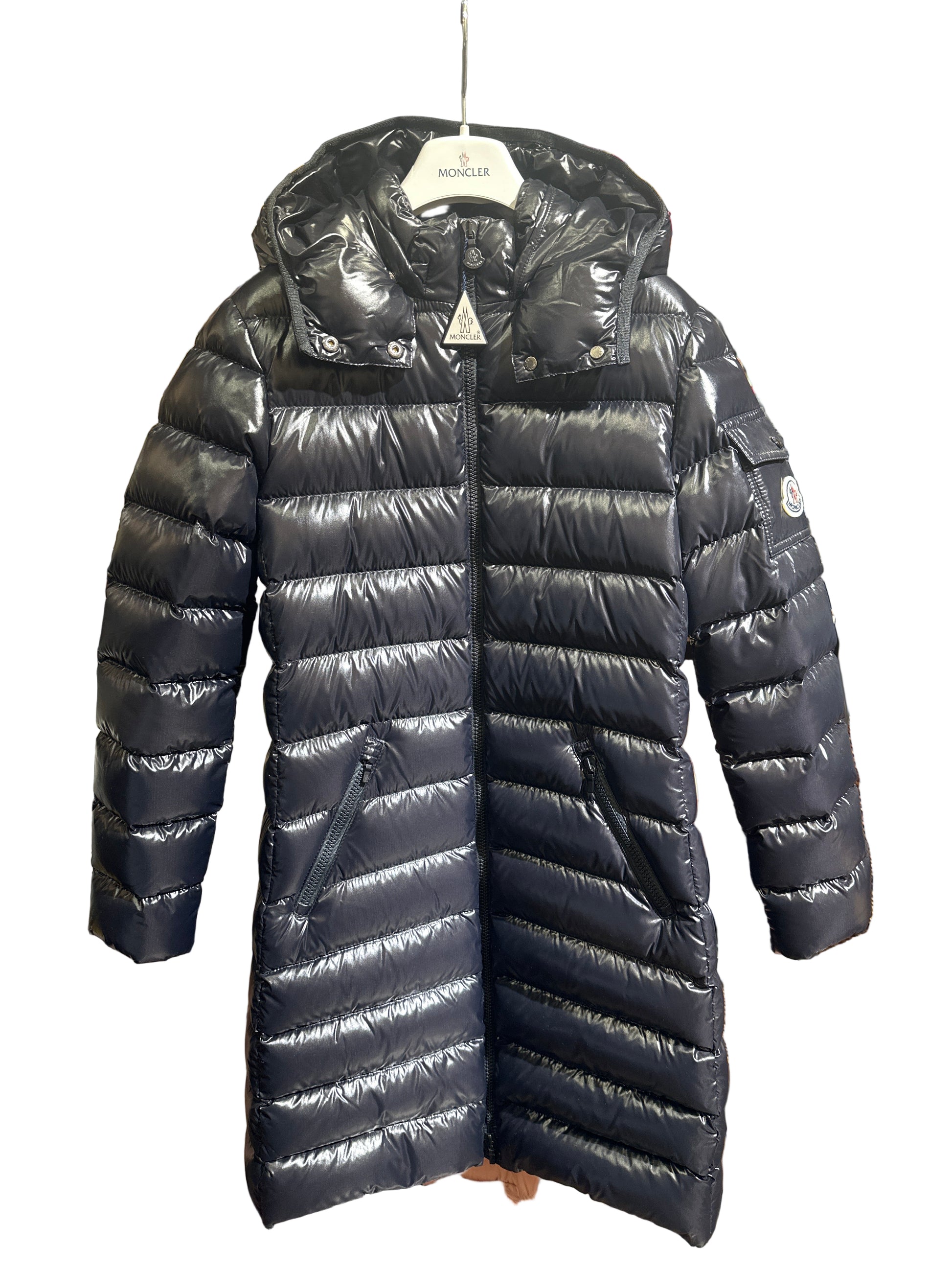 Moncler Designer Daunenmantel Mädchen 12J/152cm Schwarz Vorderansicht