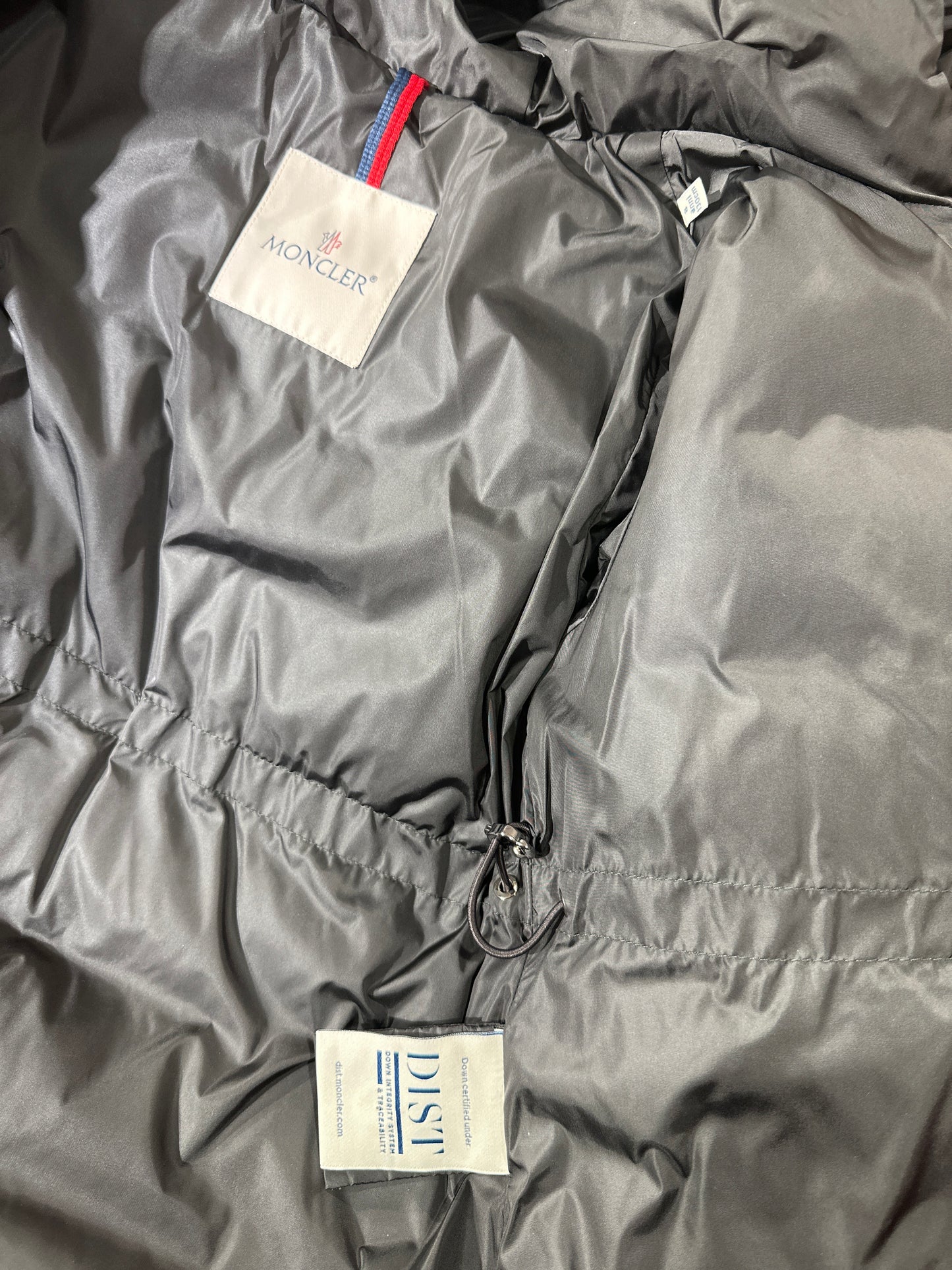 Moncler Daunenmantel Mädchen 8J 128cm Grau Innen Logo