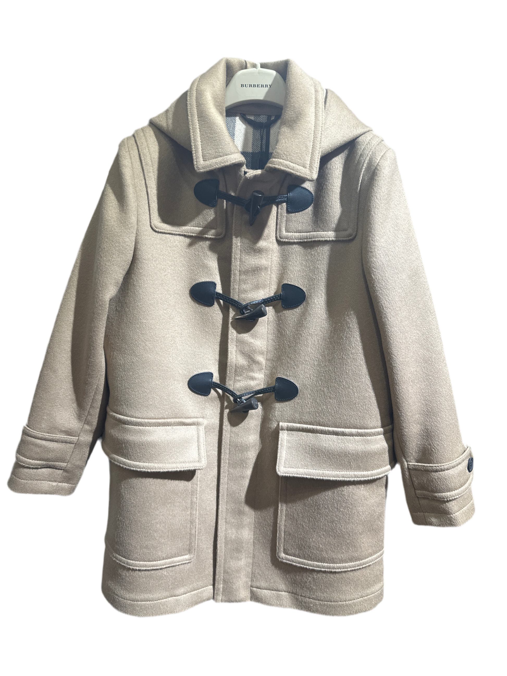 Burberry Designer Mantel Unisex 10J/140cm Beige Vorderansicht