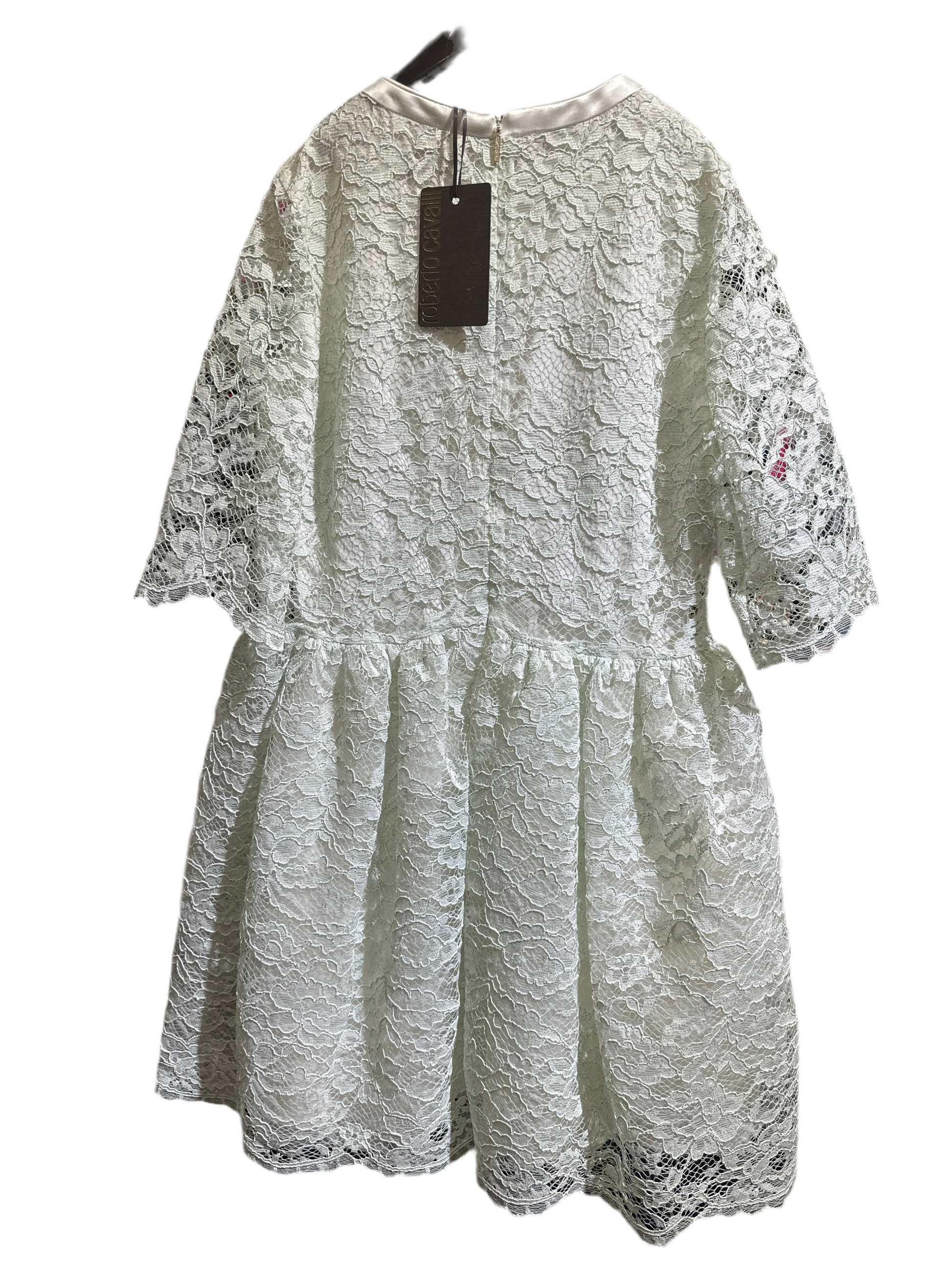 Roberto Cavalli Spitzenkleid Mädchen 12-14J Mintgrün Rückansicht