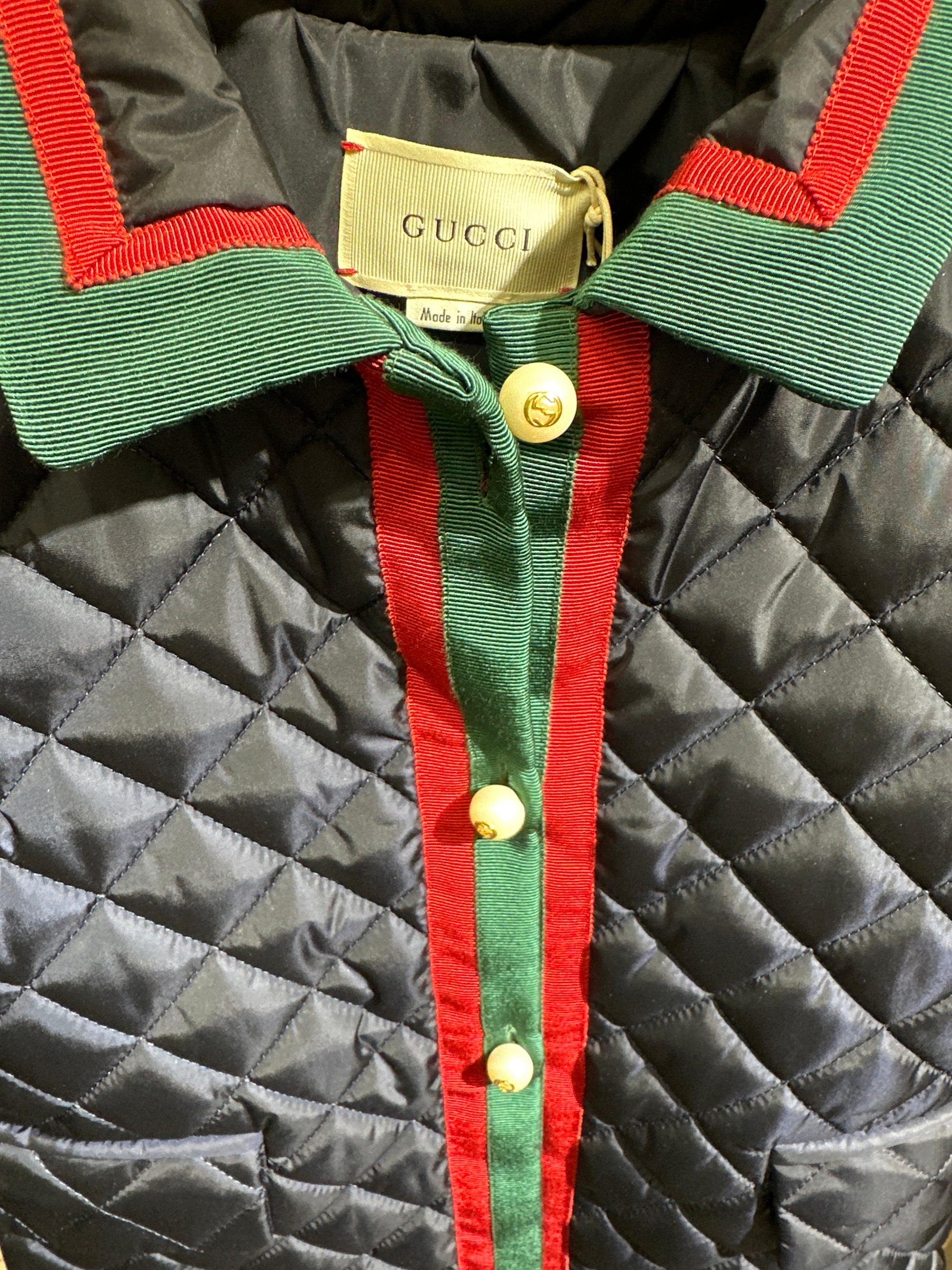 Gucci Designer Mantel Mädchen 6J/116cm Blau Logo-Detail