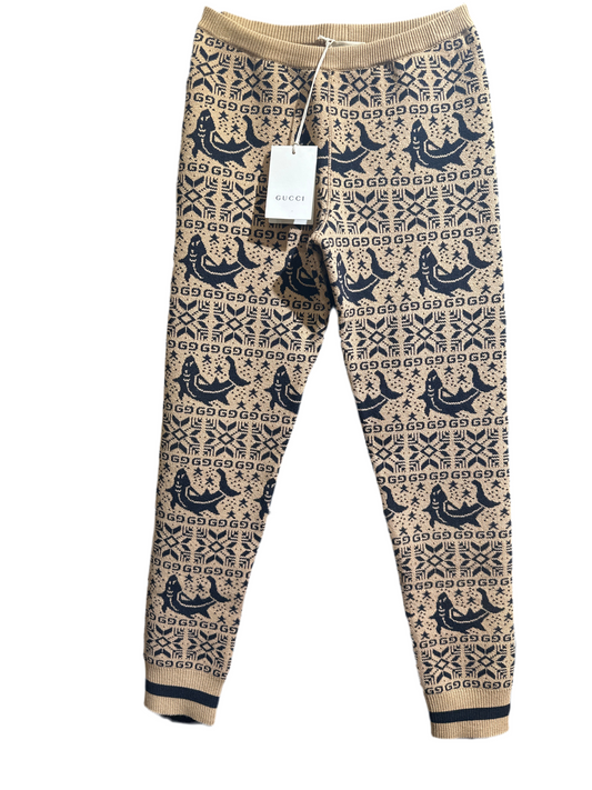 Gucci Legging Mädchen 10J 140cm Beige Vorderansicht