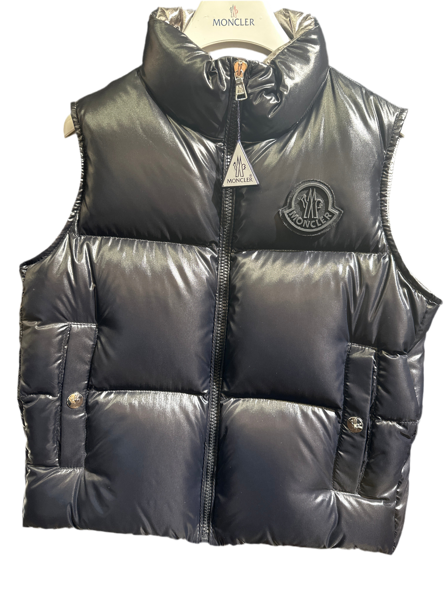 Moncler Designer Daunen Weste Unisex 8J/128cm Schwarz Vorderansicht
