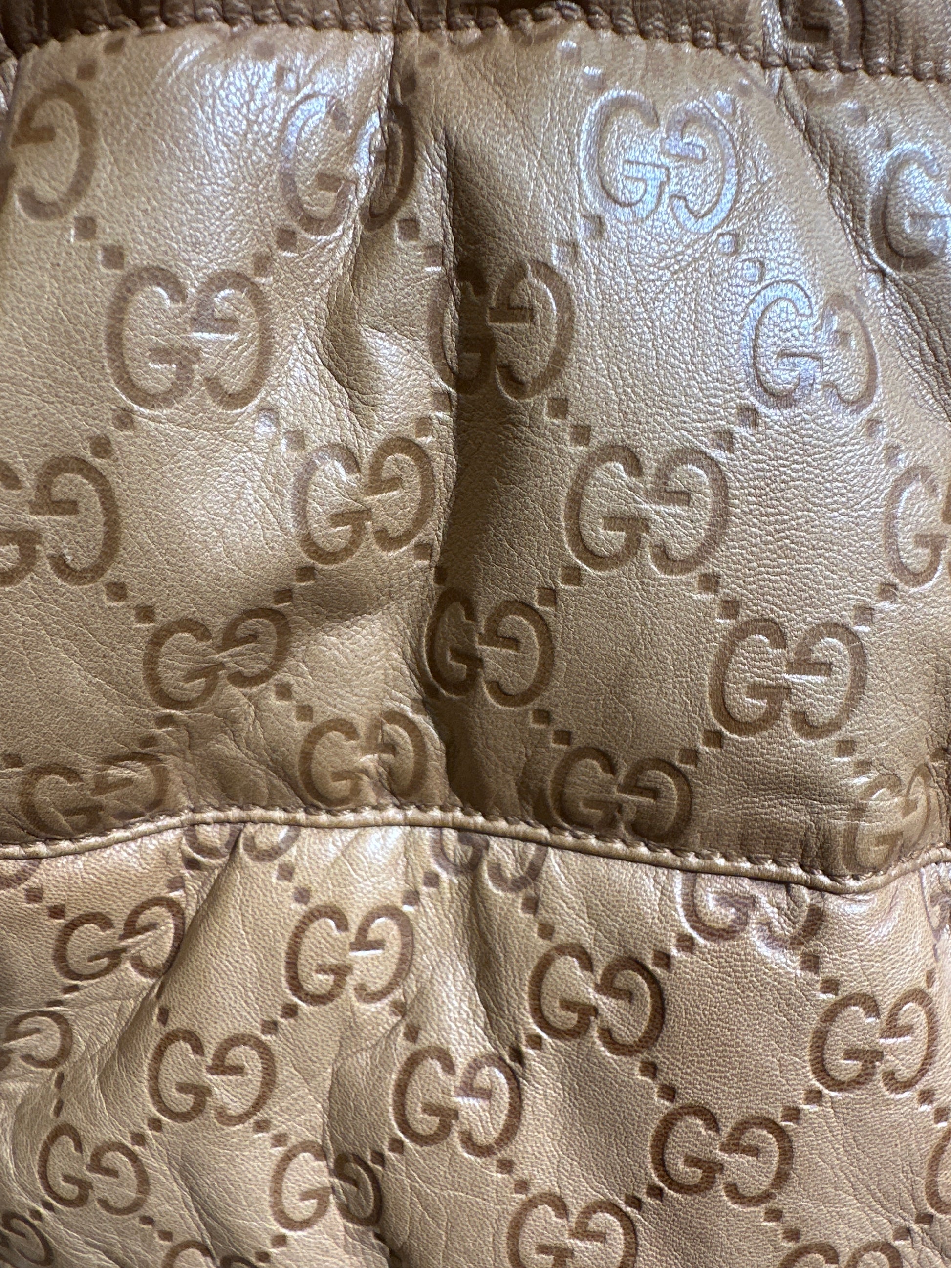 Gucci Lederjacke Unisex 10J 140cm Hellbraun Seitenansicht