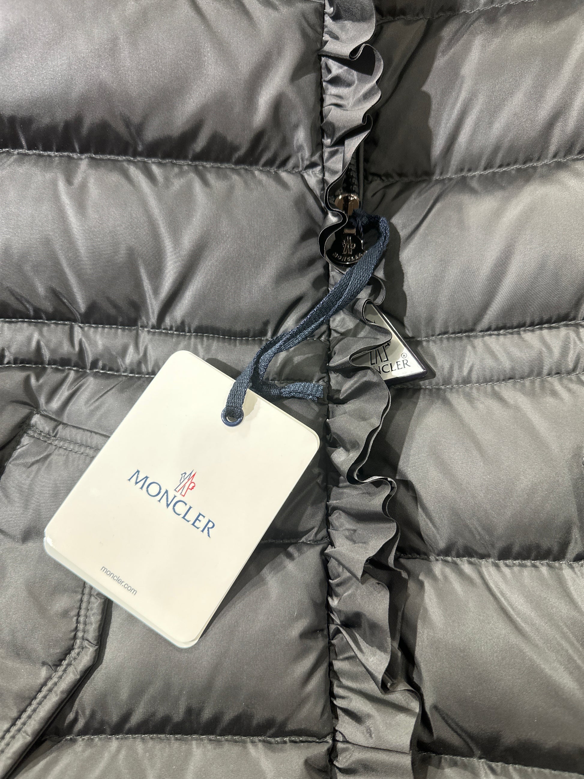 Moncler Daunenmantel Mädchen 8J 128cm Grau Etikett
