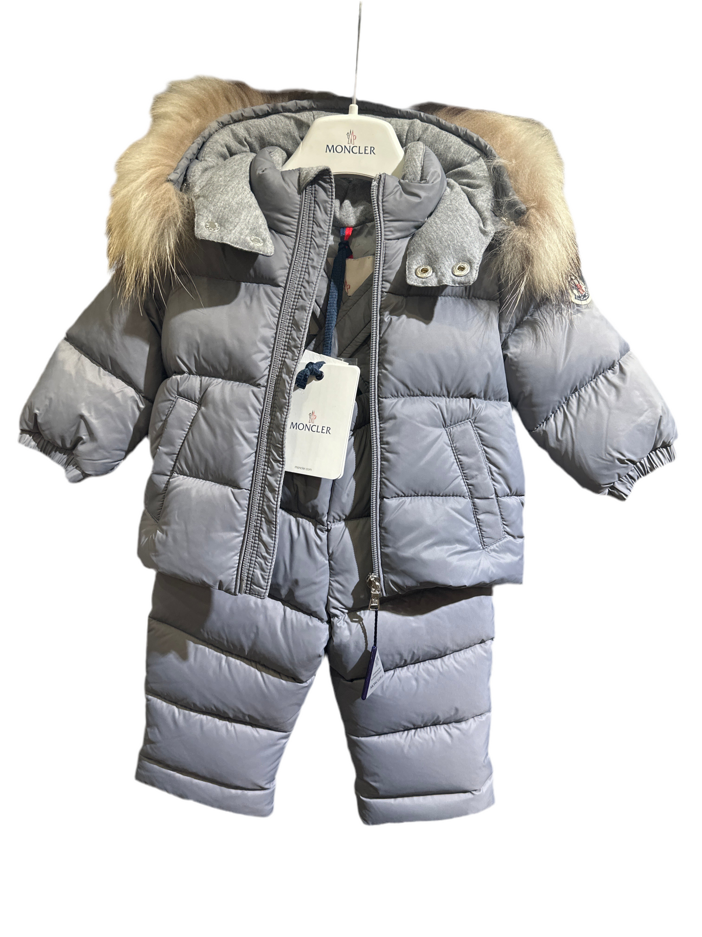 Moncler Baby Daunenanzug Unisex 6-9M 68cm Grau Etikett