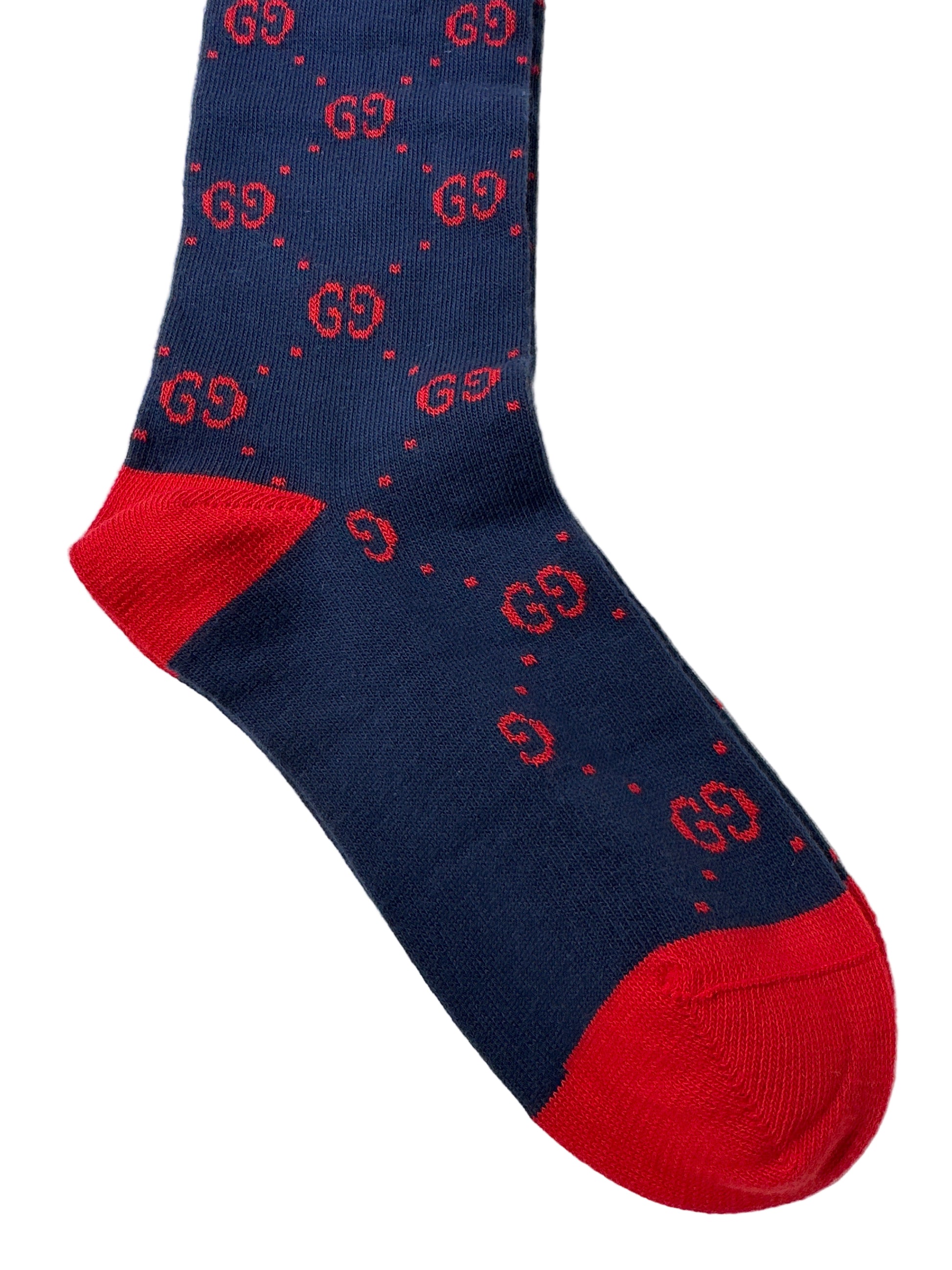 Gucci Socken Unisex 10J 20-22cm Blau/Rot Logo