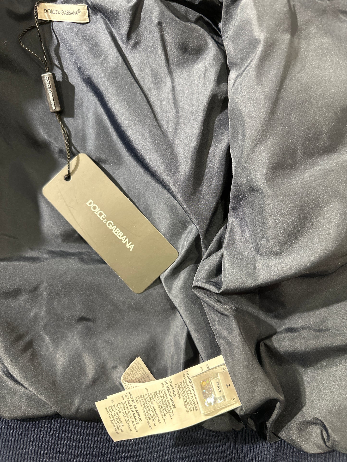 Dolce&Gabbana Designer Jacke Blau Unisex 2J/92cm Innenansicht Logo