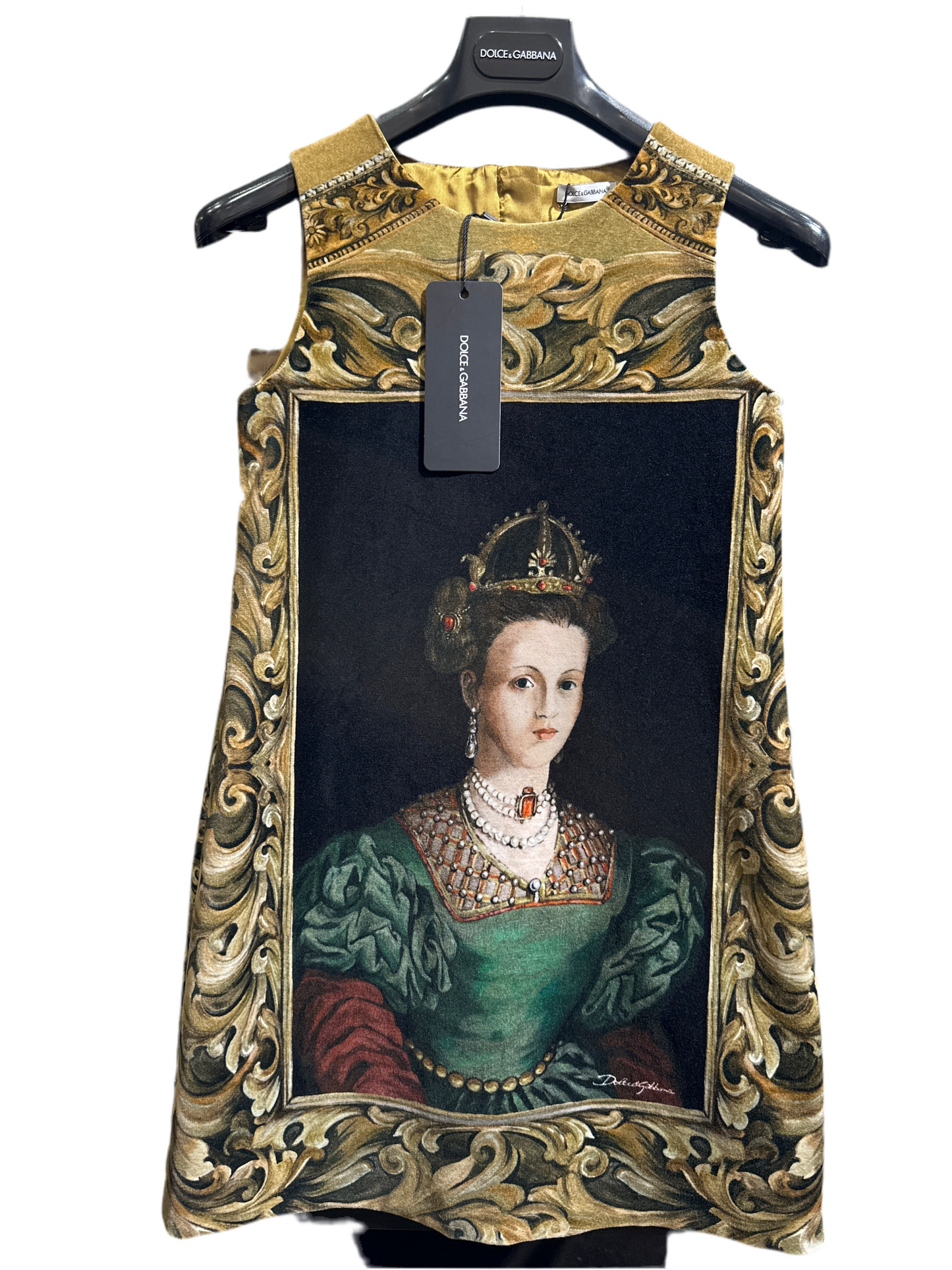 Dolce&Gabbana Kleid Mädchen 7-8J 128cm Samt Vorderansicht