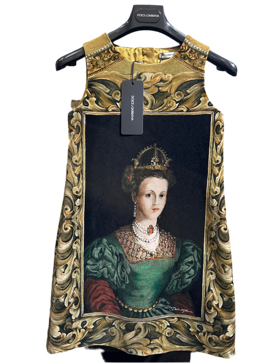 Dolce&Gabbana Kleid Mädchen 7-8J 128cm Samt Vorderansicht