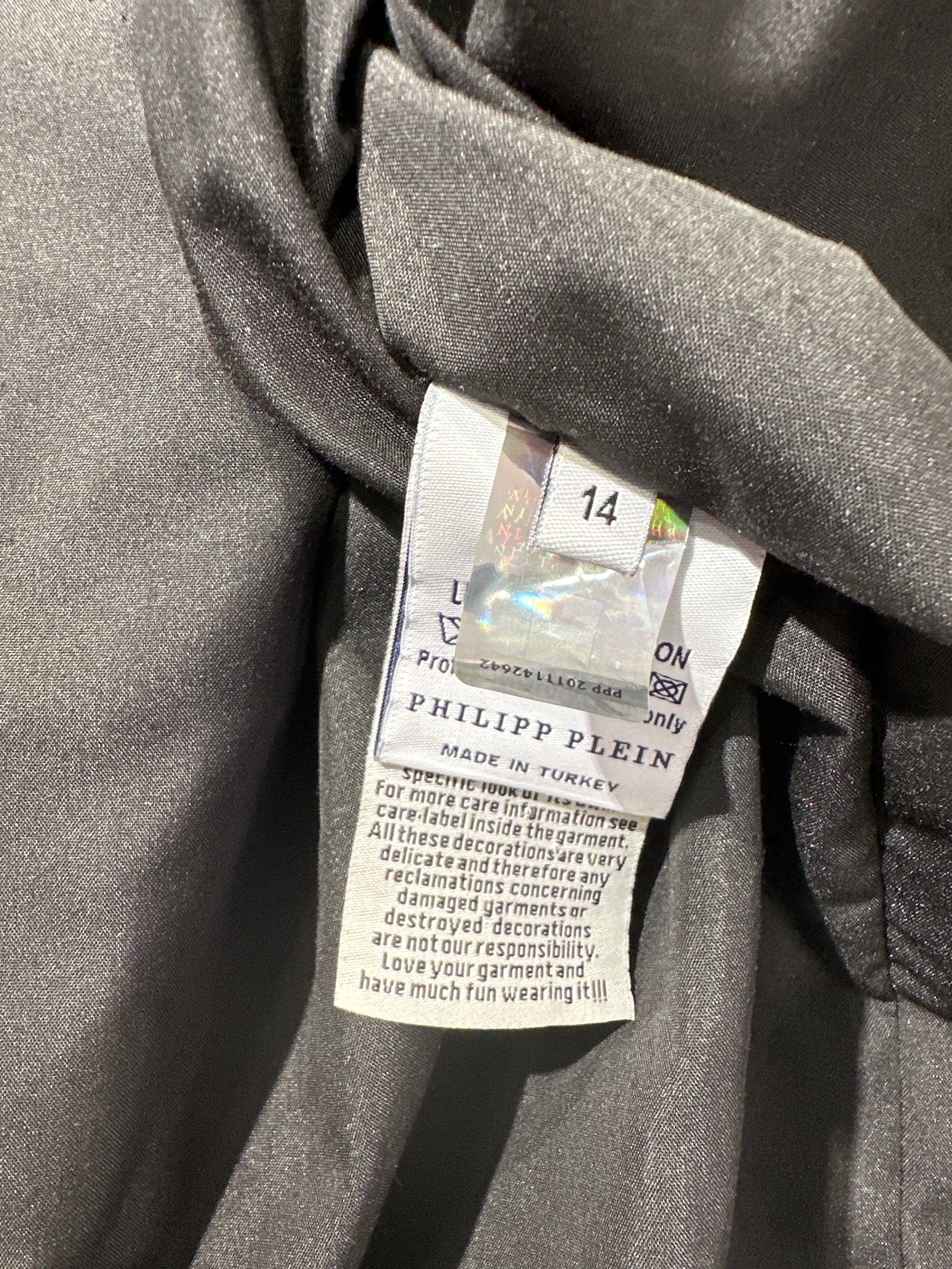 Philipp Plein Lederjacke Unisex 14 Jahre Schwarz Innenansicht