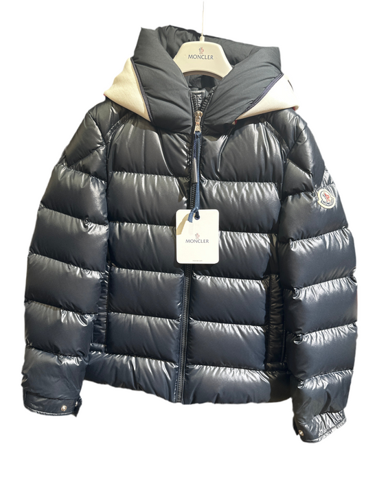 Moncler Daunenjacke Unisex 12J 152cm Dunkelblau/Schwarz Vorderansicht