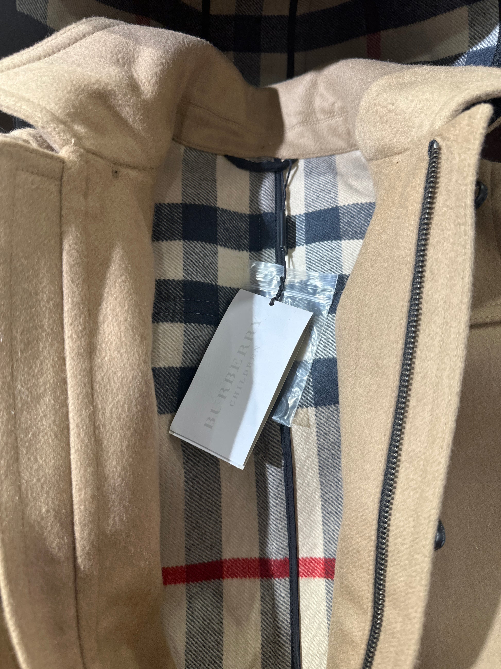 Burberry Designer Mantel Unisex 10J/140cm Beige Klassik Innenansicht