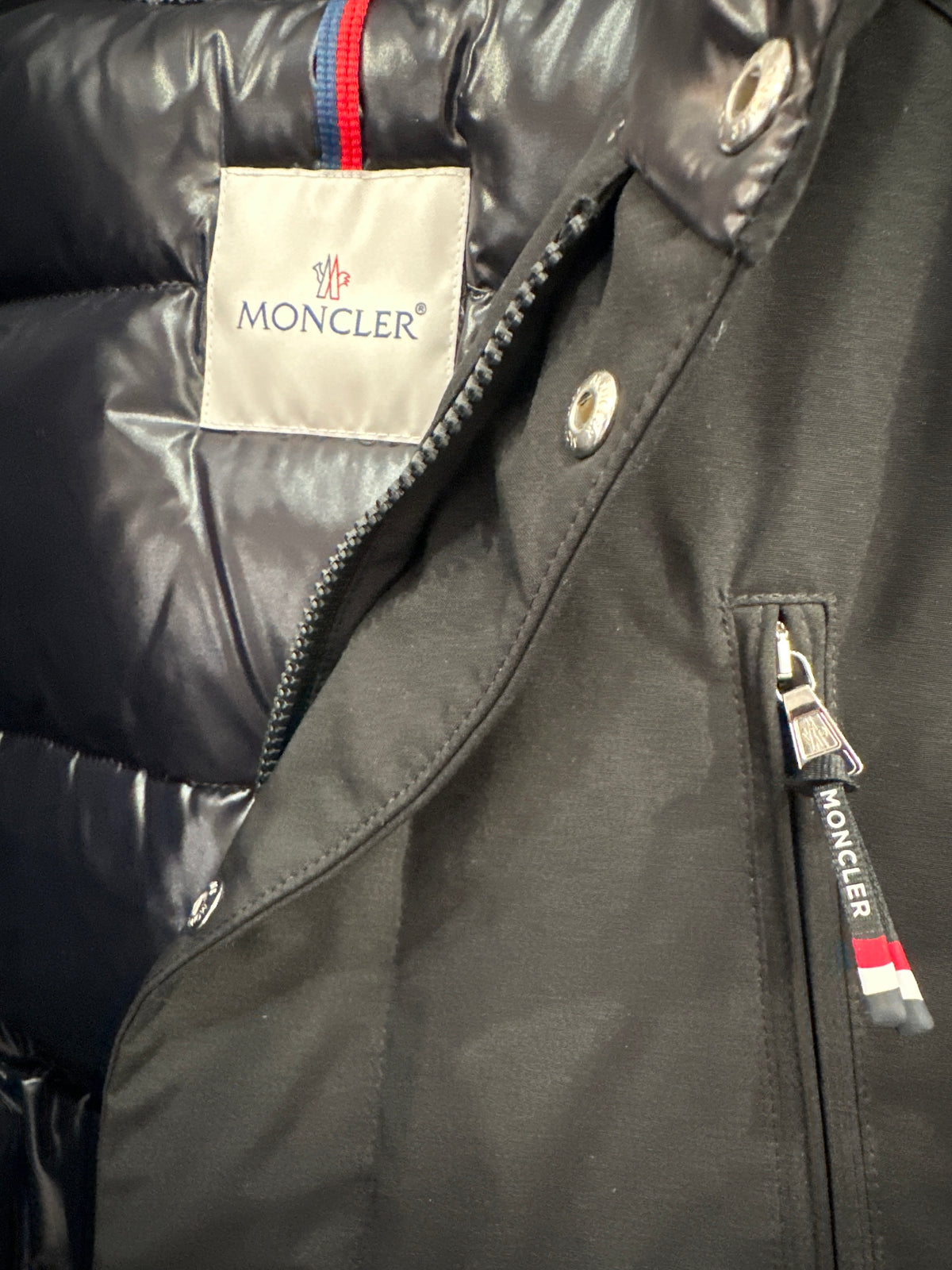 Moncler Designer-Kinderdaunenjacke, schwarz, 8 Jahre (128 cm) Logo