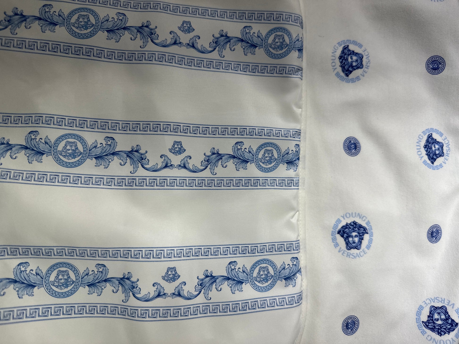 Young Versace Wickeltasche Jungen Beige Hellblau Unterlage