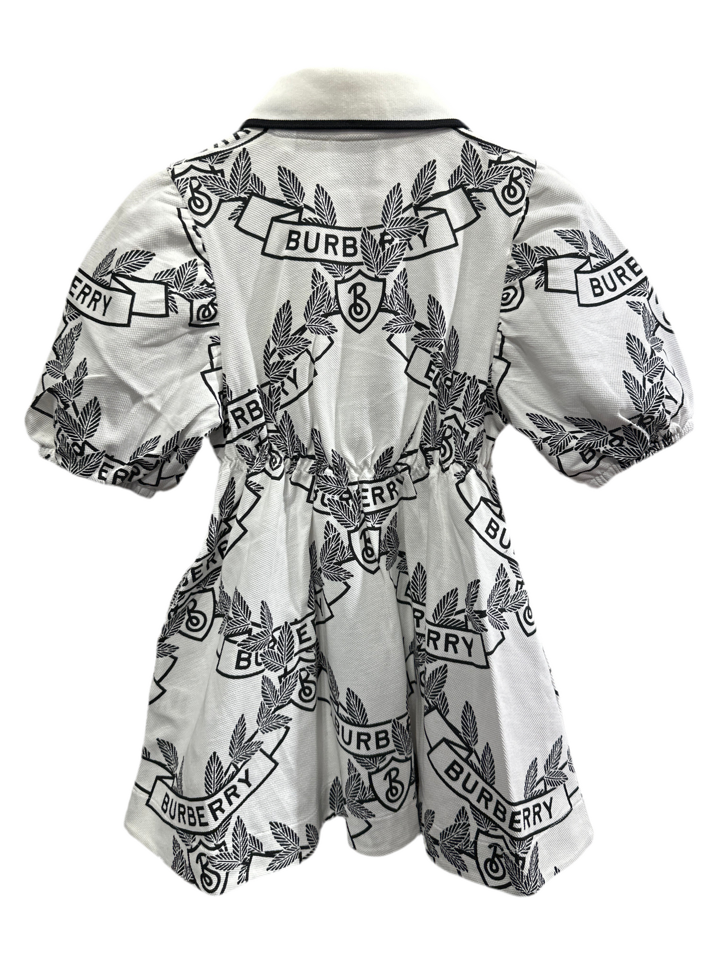 Burberry Kleid Mädchen 3J 98cm Weiß/Schwarz Rückenansicht
