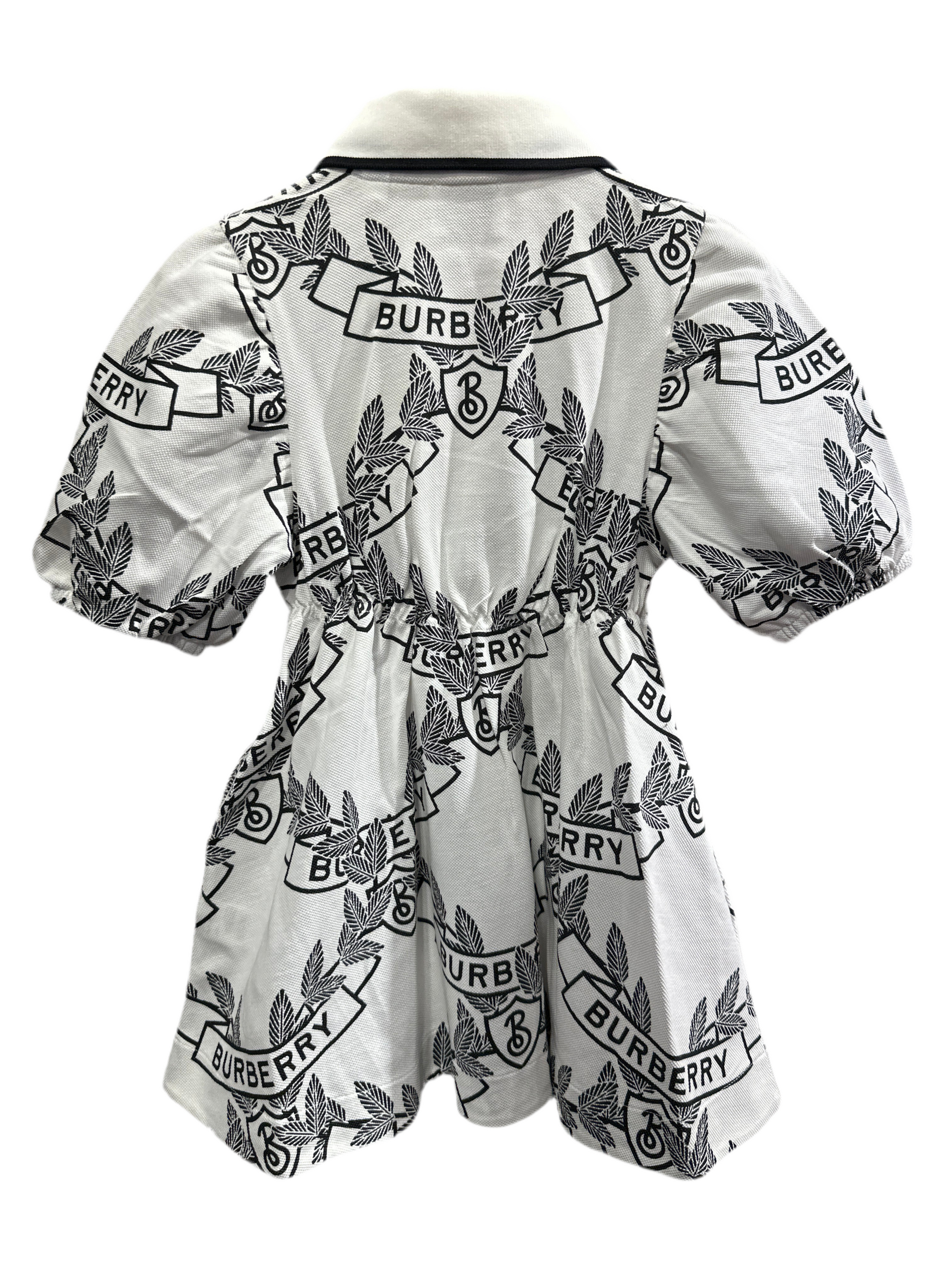 Burberry Kleid Mädchen 3J 98cm Weiß/Schwarz Rückenansicht