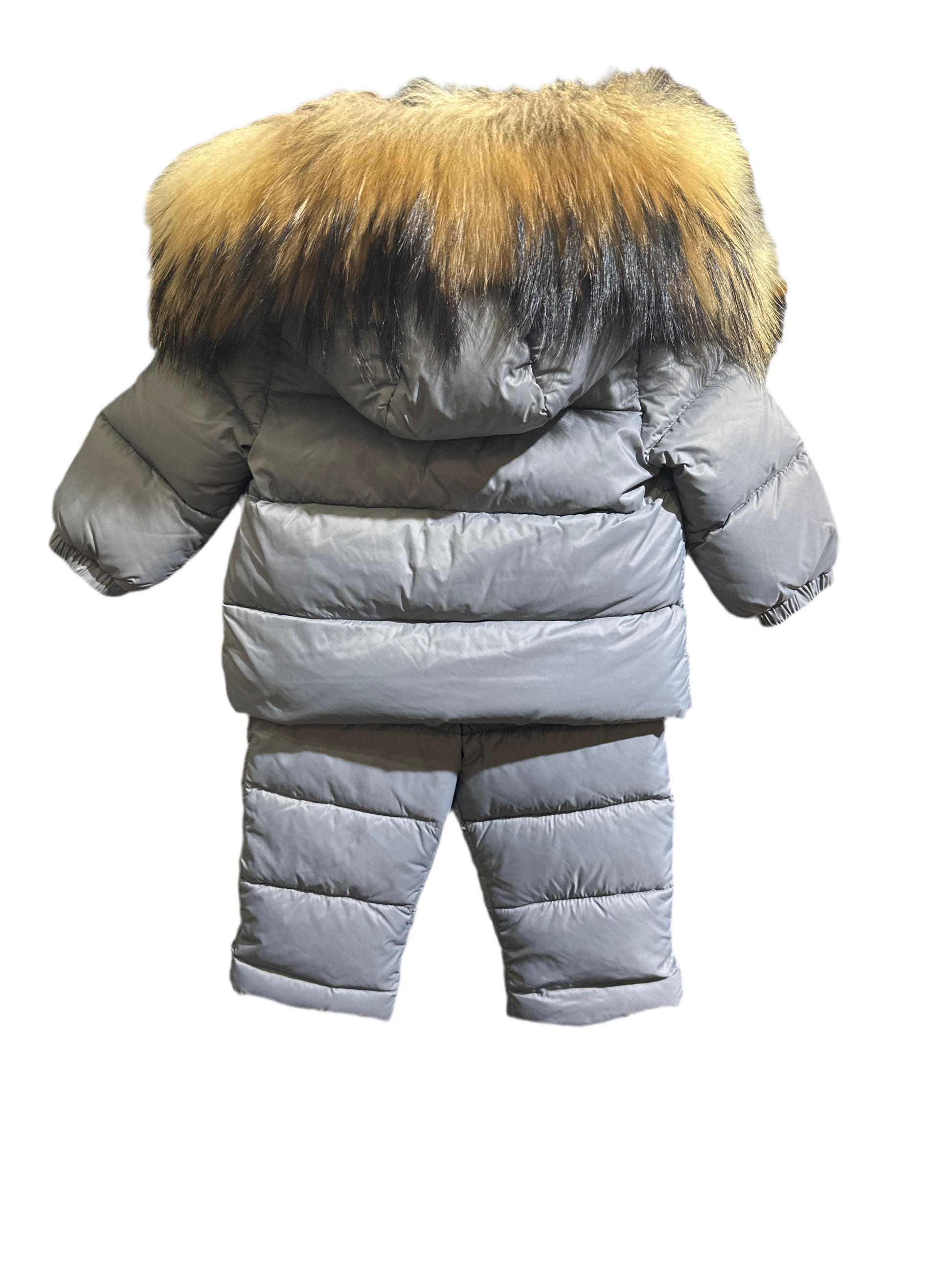 Moncler Baby Daunenanzug Unisex 6-9M 68cm Grau Rückansicht