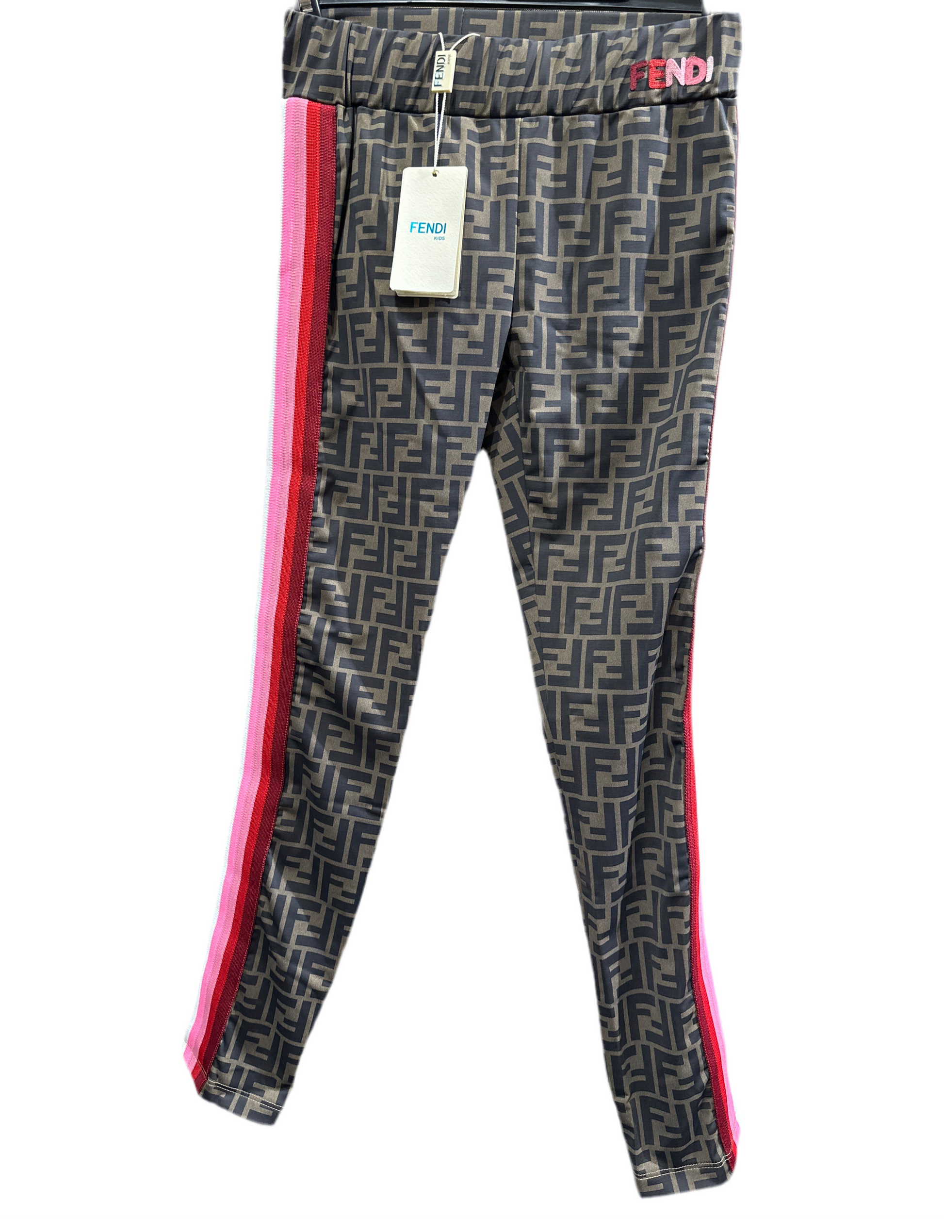 Fendi Legging Mädchen 10J 140cm Braun Logo