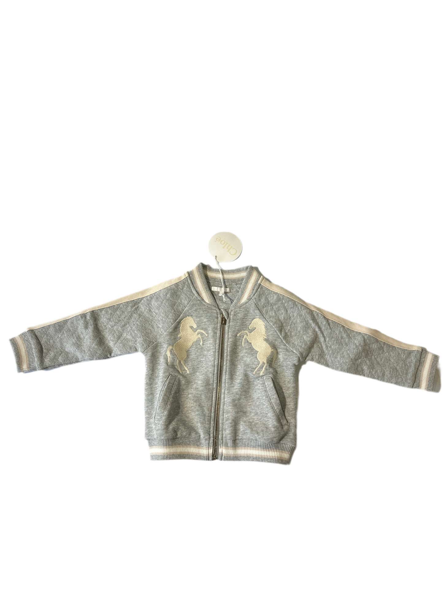 Chloe Designer Jacke Mädchen 2 Jahre 92cm Grau Vorderansicht