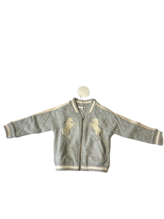 Chloe Designer Jacke Mädchen 2 Jahre 92cm Grau Vorderansicht