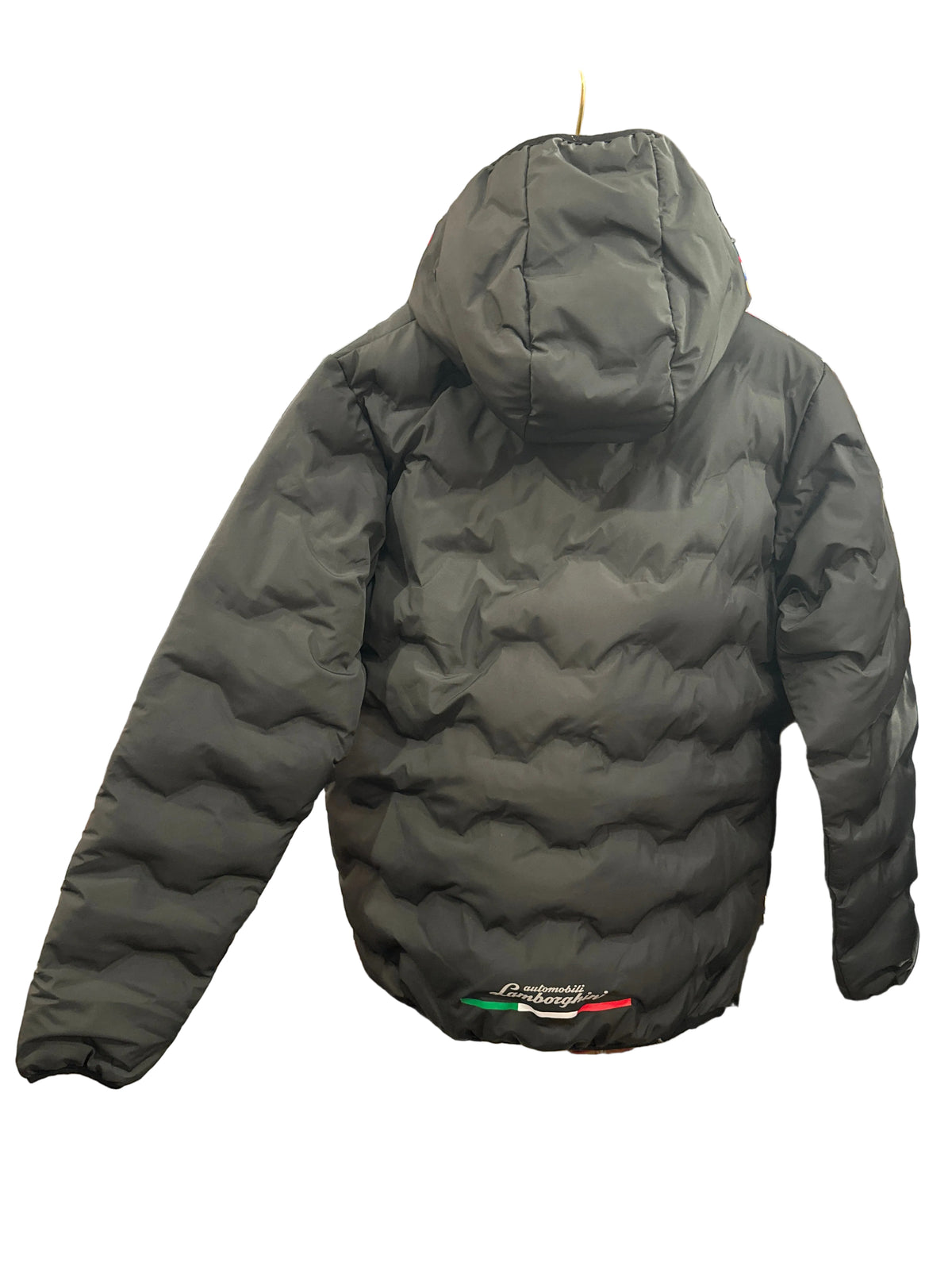 Lamborghini Designer-Wendejacke Unisex, 14 Jahre / 164 cm, Schwarz/Neongelb, Rückansicht