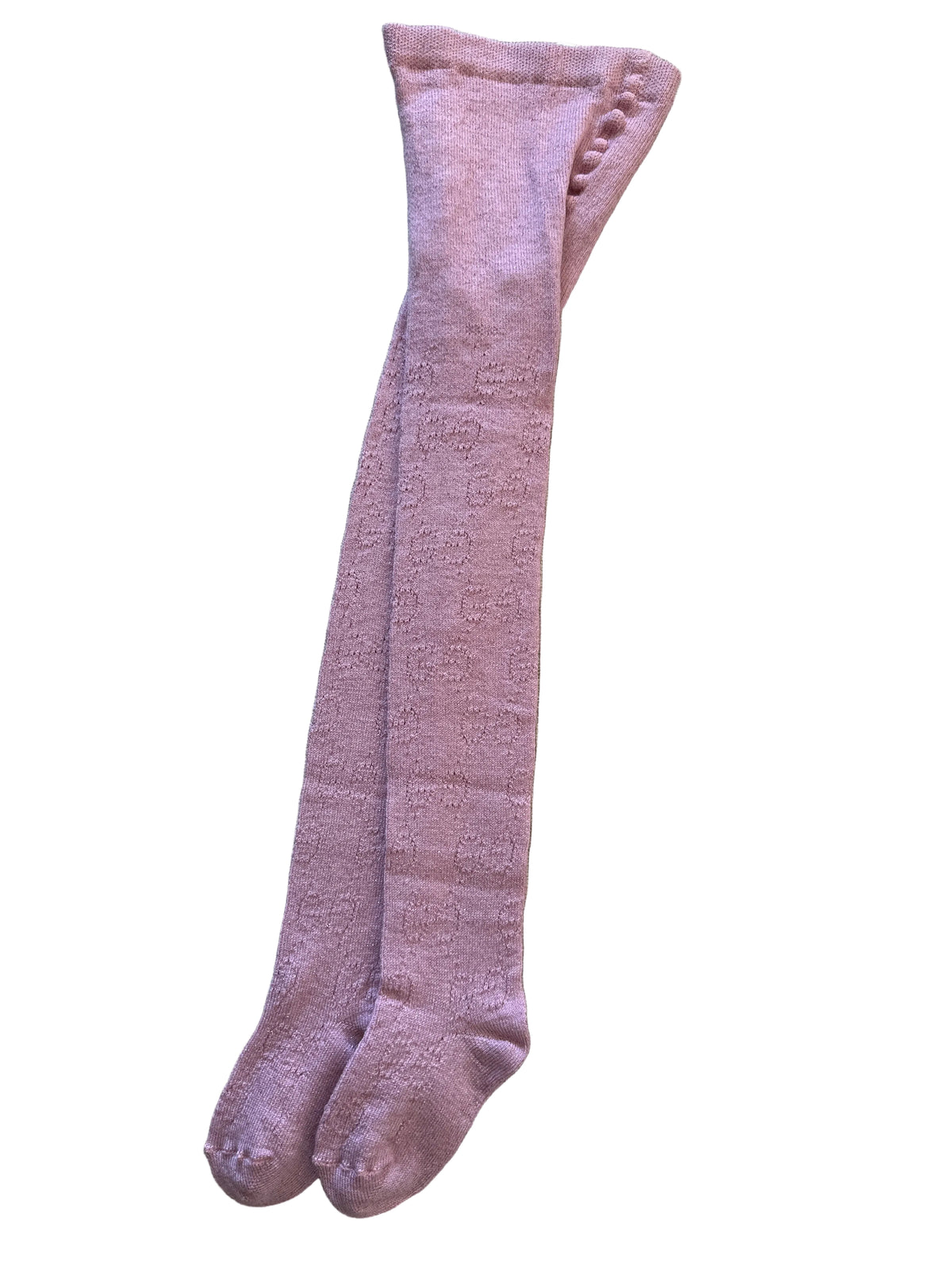 Gucci Designer-Strumpfhose rosa für Mädchen, S / 6 Jahre, weitere Gesamtansicht mit GG-Muster