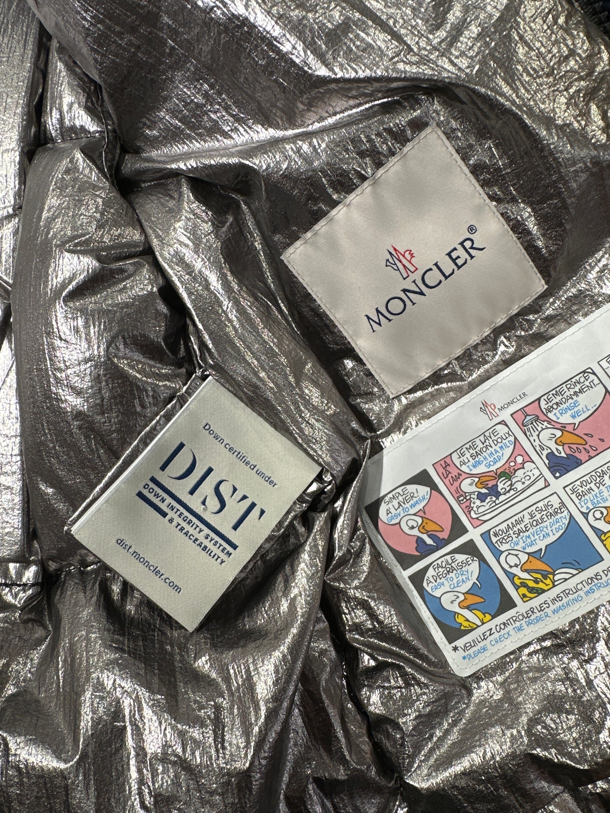 Moncler Designer Daunen Weste 8J/128cm Unisex Schwarz Innenansicht