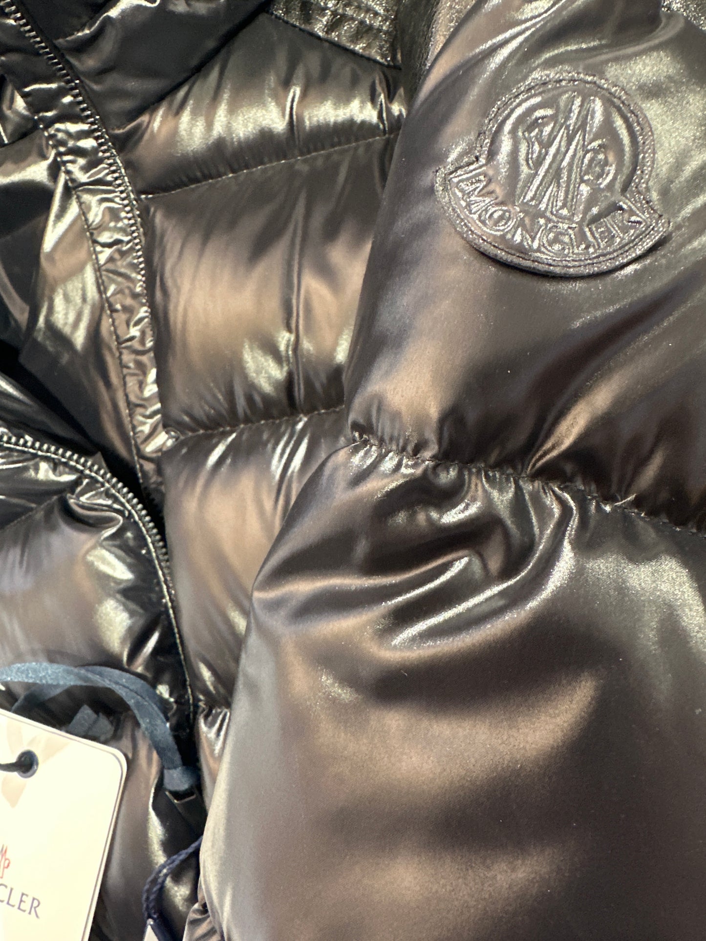 Moncler Daunenmantel Mädchen 12J 152cm Schwarz Seitenansicht