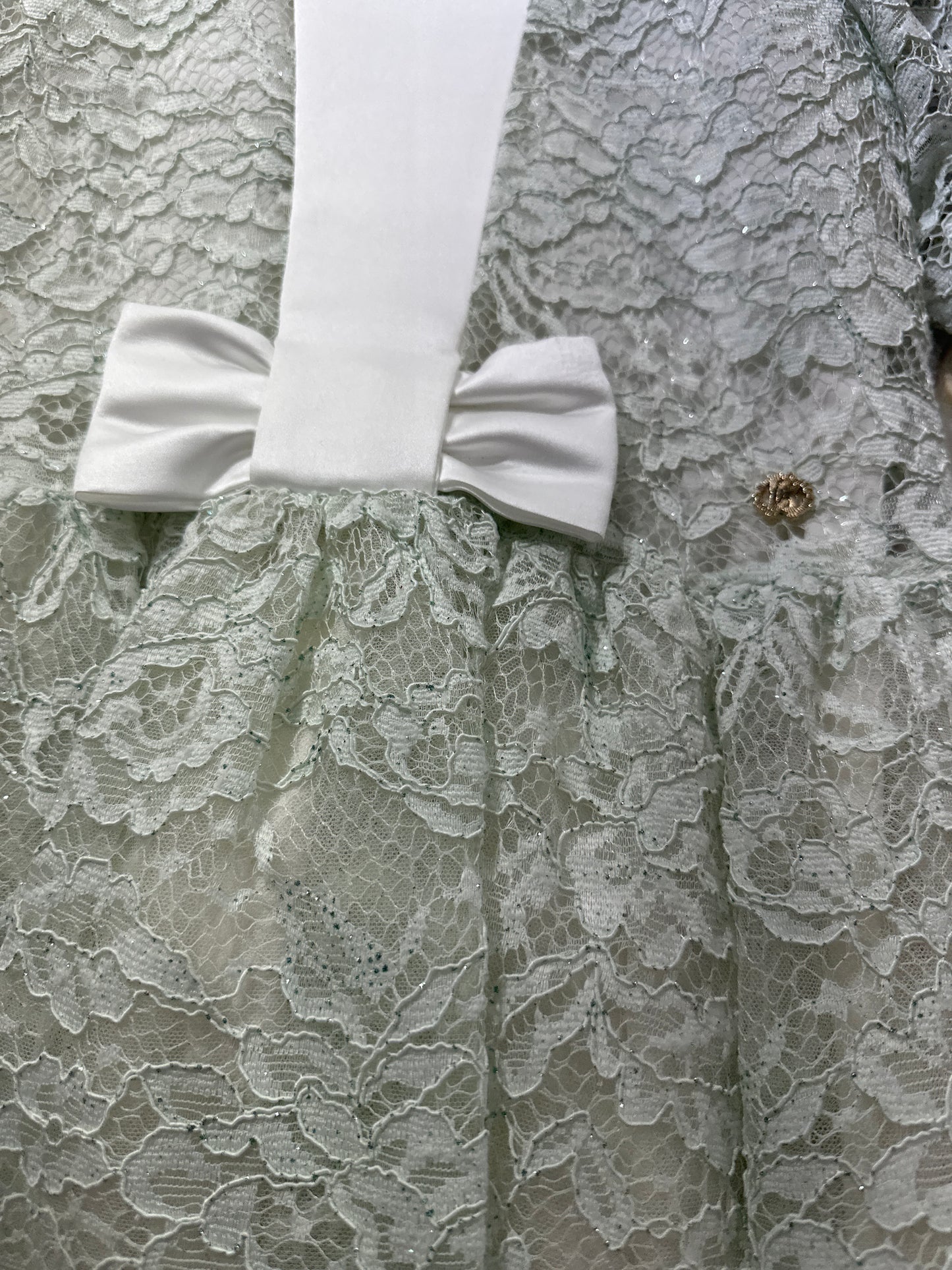 Roberto Cavalli Spitzenkleid Mädchen 12-14J Mintgrün Logo