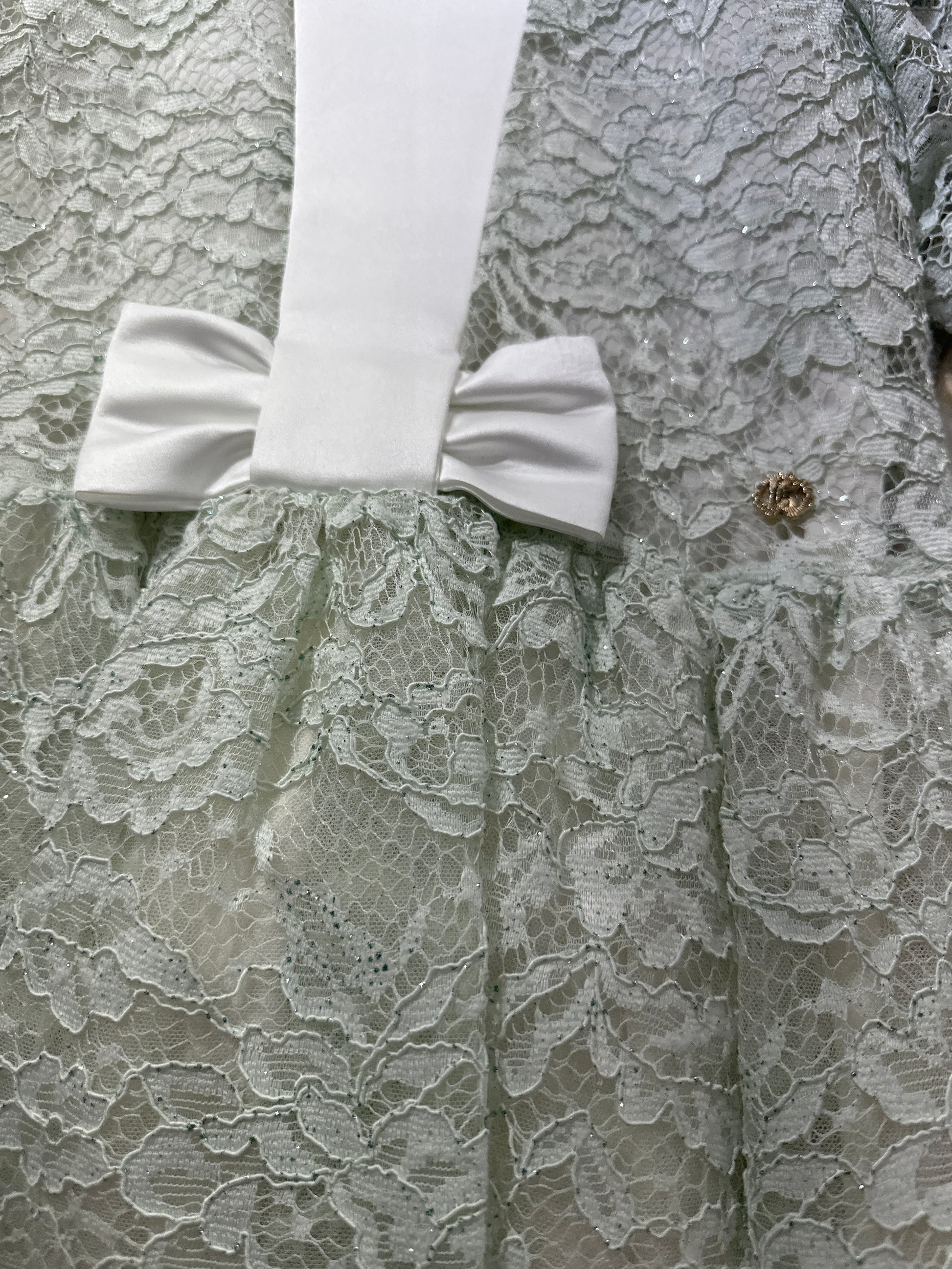 Roberto Cavalli Spitzenkleid Mädchen 12-14J Mintgrün Logo