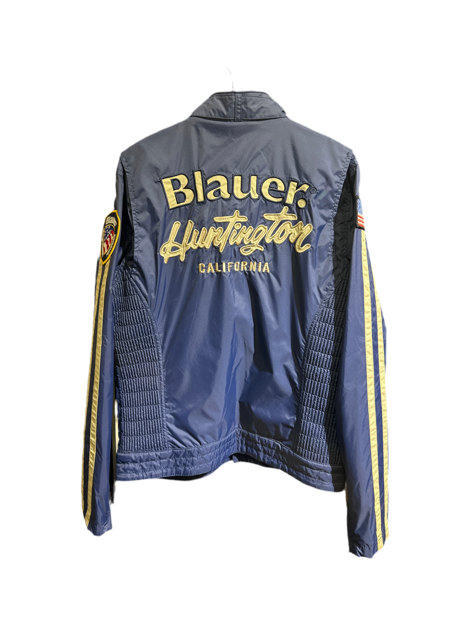 Blauer Designer Jacke Unisex 14J/164cm Blau Rückansicht