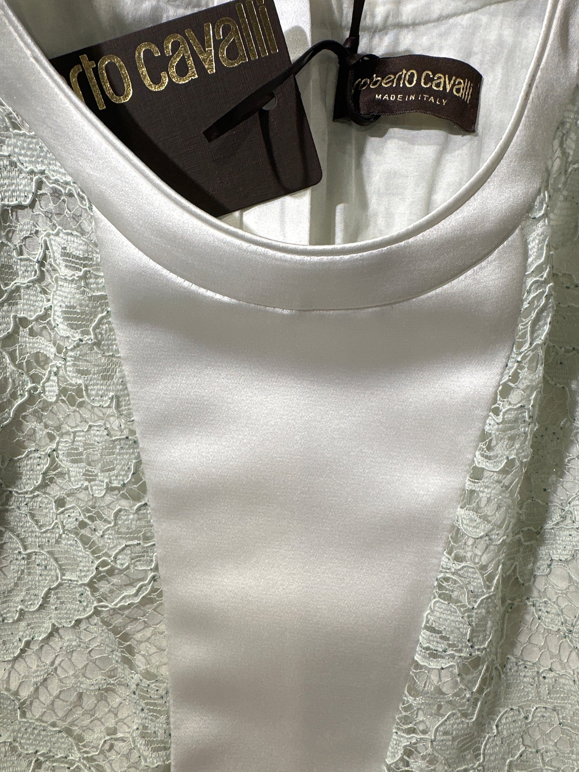 Roberto Cavalli Spitzenkleid Mädchen 12-14J Mintgrün Etikett