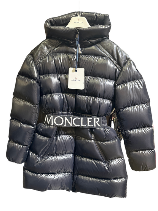 Moncler Daunenmantel Mädchen 12J 152cm Schwarz Vorderansicht