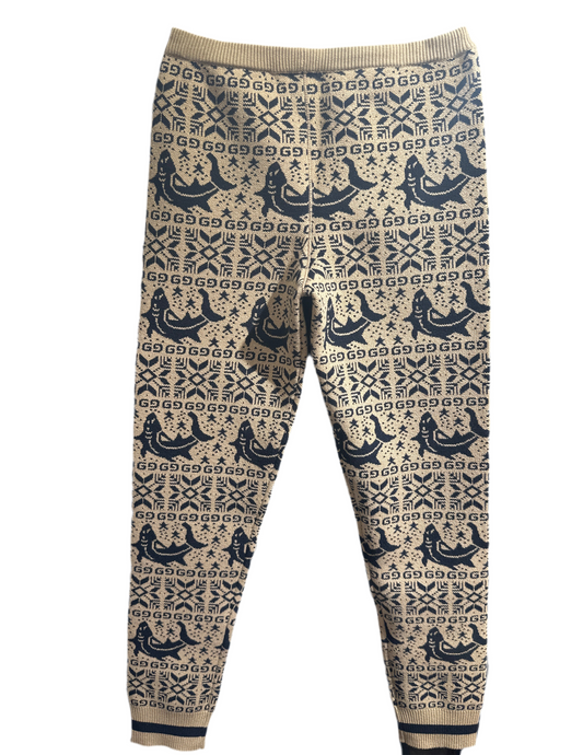 Gucci Legging Mädchen 6 Jahre 116 cm Beige Rückansicht