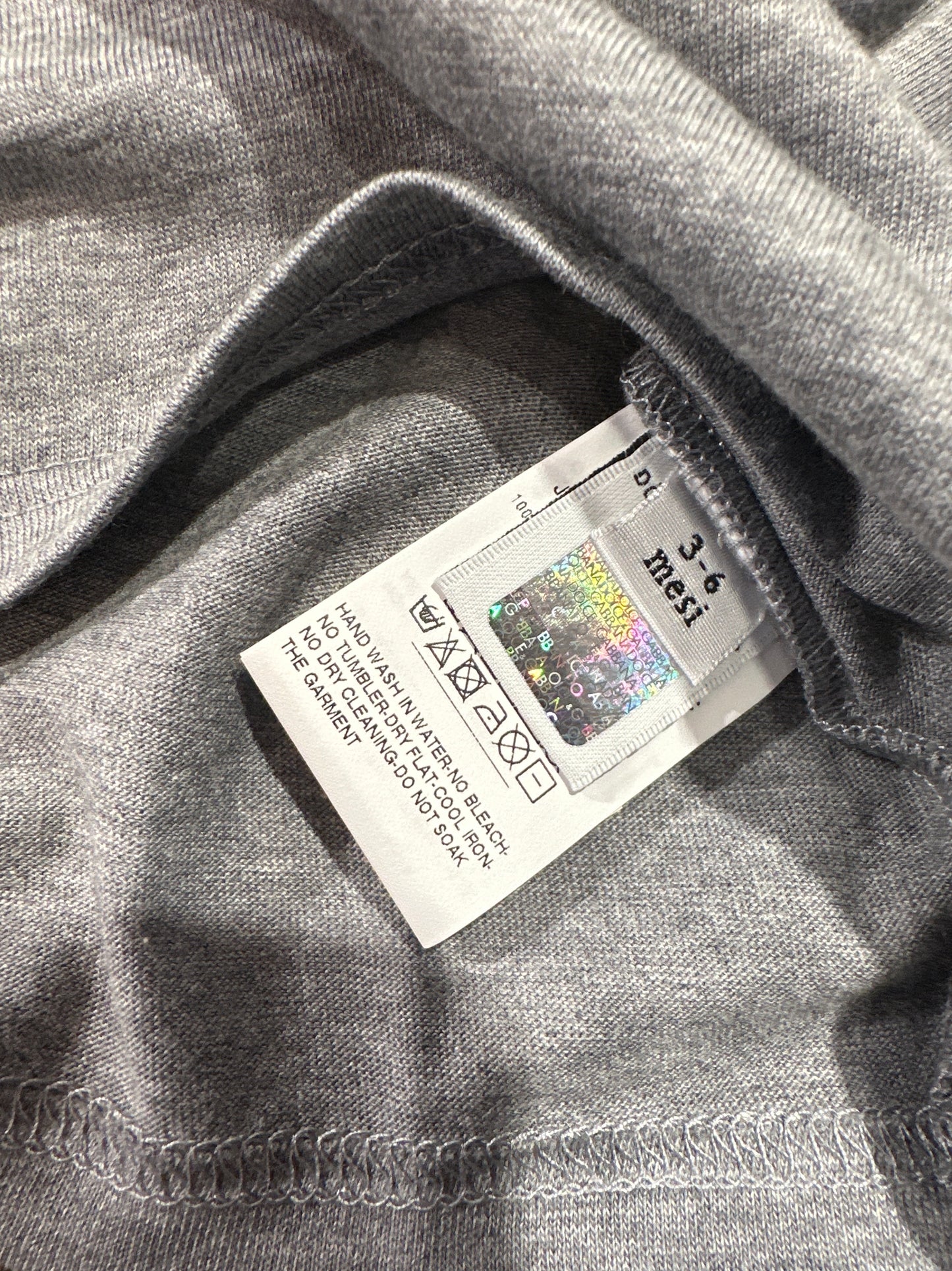 Dolce&Gabbana Baby T-Shirt Unisex 3-6M 62-68cm Grau Detail