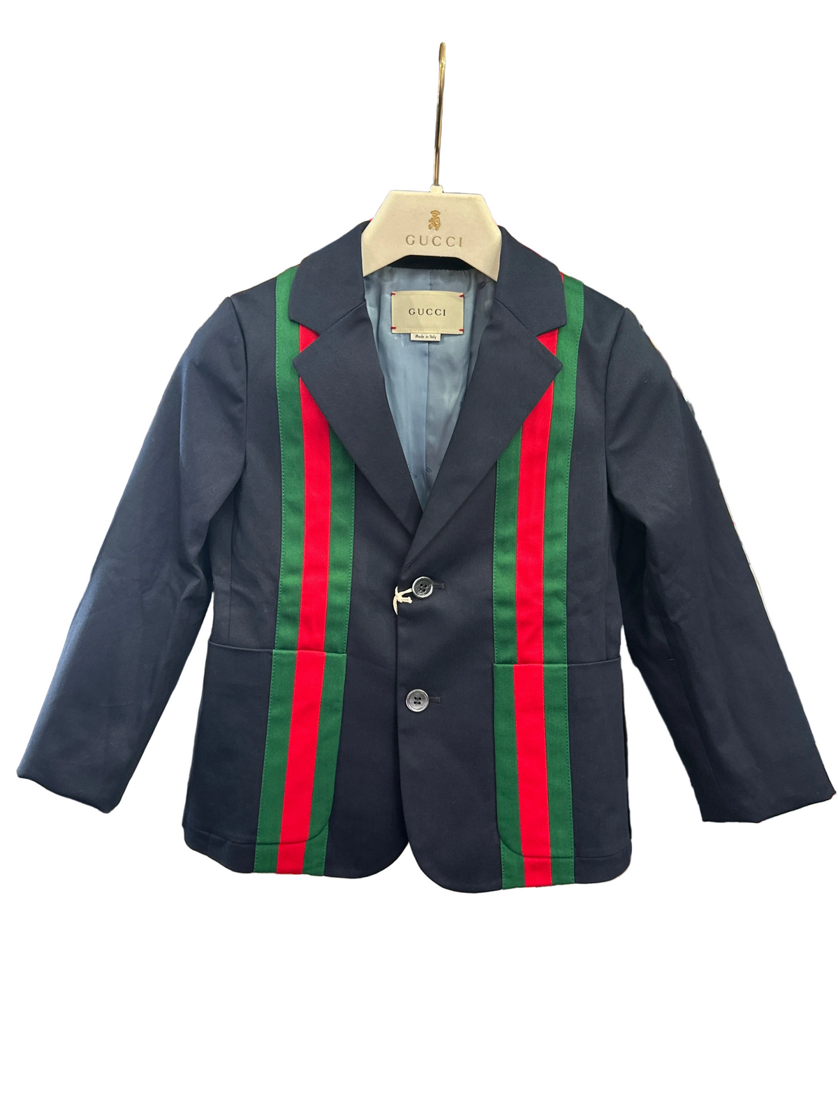 Gucci Designer-Sakko blau, Größe 6, Unisex, Vorderansicht